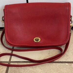 Vintage Coach red crossbody Leather Bag